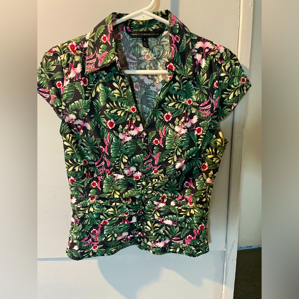 Fitted jungle print blouse from WHBM, size 2.